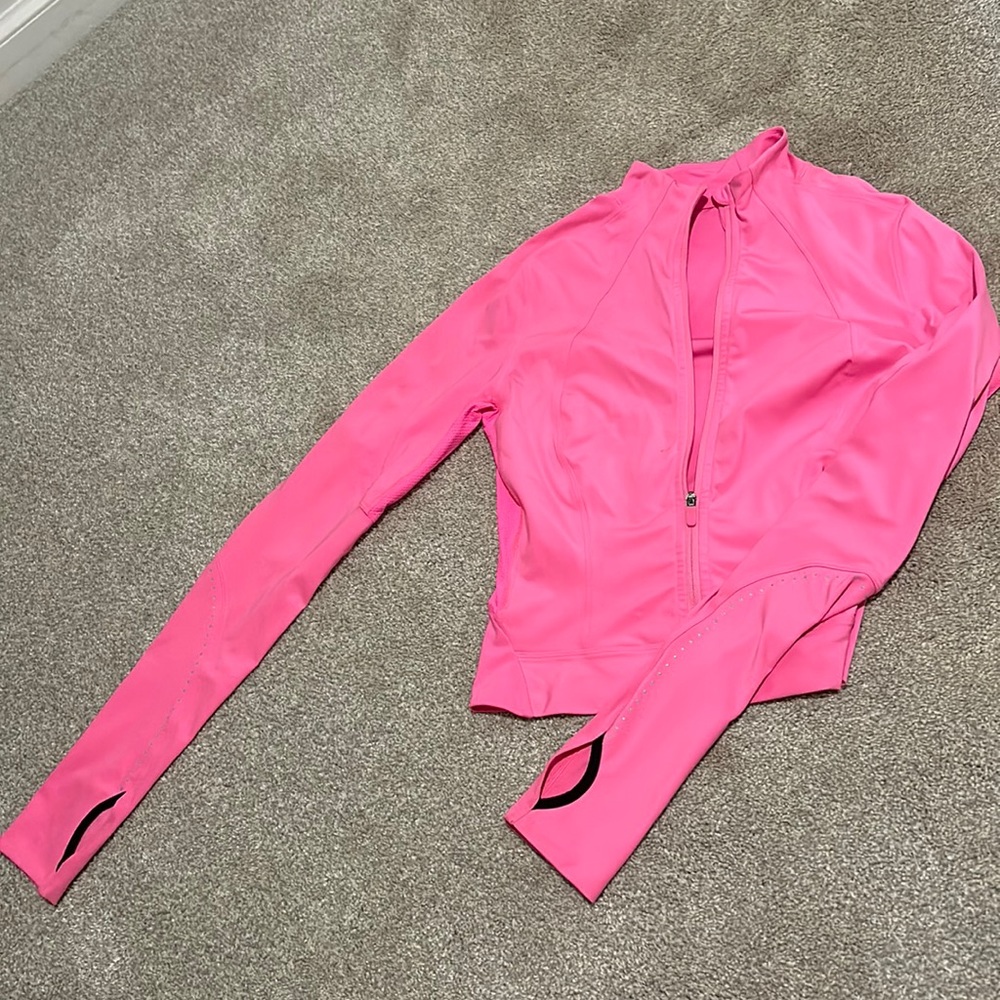 COPY - Lulu lemon hot pink jacket race length, size 2, barley worn